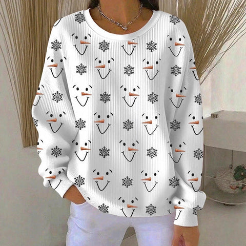 Loose outer wear lazy wind snowflake Christmas tree mix and match casual commuter sweater m302516-3