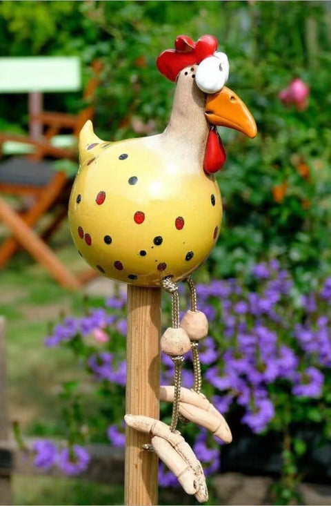 Ornements en résine de clôture de souffle de printemps de poulet à longues pattes m3330987 