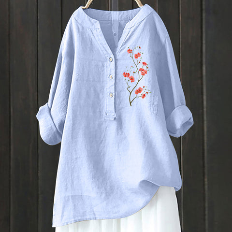 Autumn new long-sleeved comfortable printed fashion versatile shirt m301739