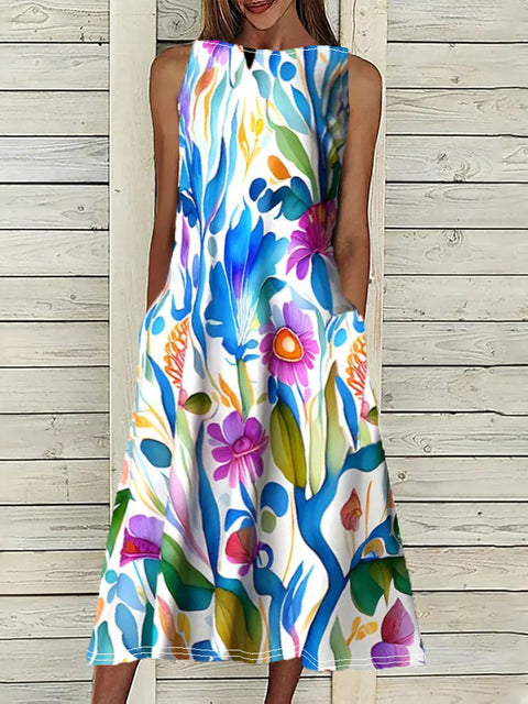 Robe élégante grande taille à imprimé gilet m301207 