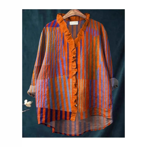 Damen T-Shirt mit Rundhalsausschnitt und lockerem Druck in Übergröße, m301365 