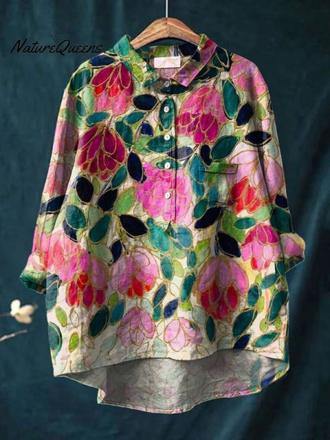 Lässiges Damen-T-Shirt mit Rundhalsausschnitt und lockerem Druck in großen Größen m301279 