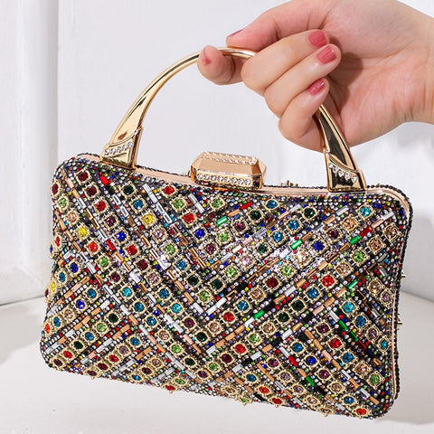 Retro-Bankett-Handtasche mit hohem Diamant-Gefühl für Damen, m3331050