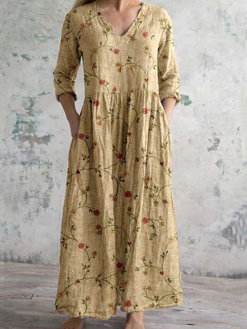 Robe mi-longue à imprimé floral pour femme m301039