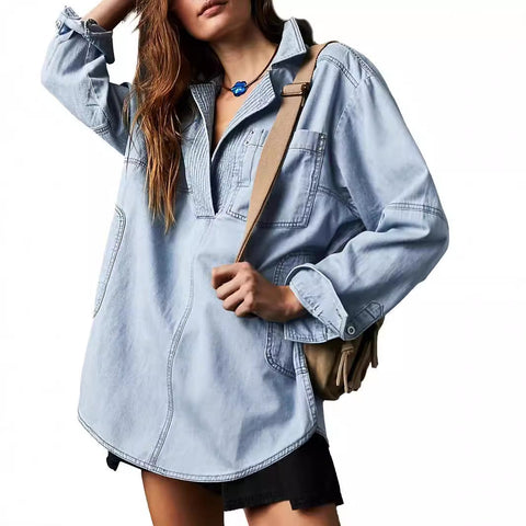 Long Sleeve Jacket V-Neck Fashion Design Casual Jacket m302205