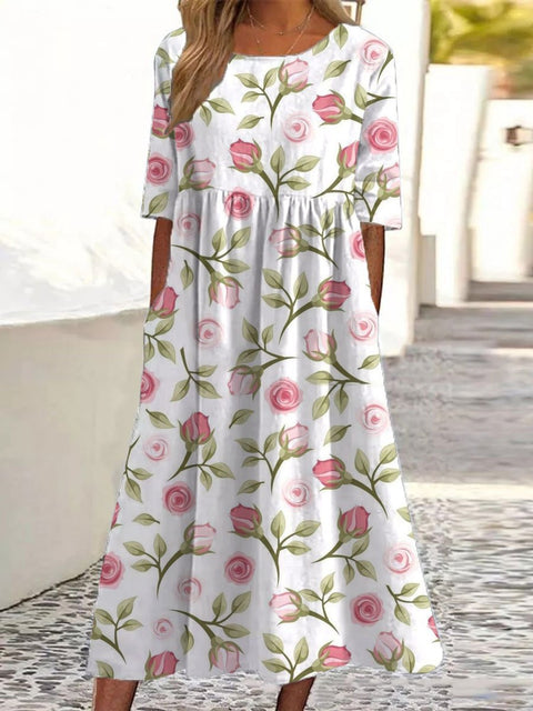 Fashion digital print big wide dress m302128