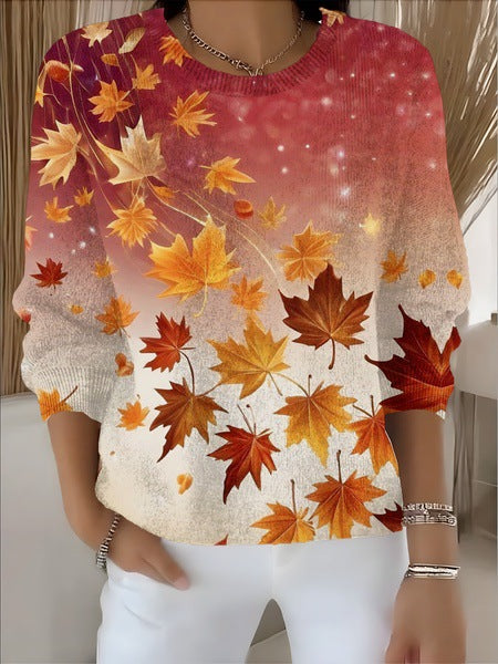 Knitted Women's Christmas Crew Neck Long Sleeve Pullover Women's m302124