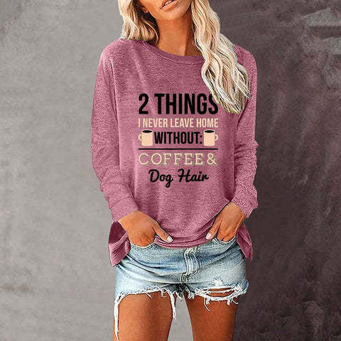 Lose rundhals außenhandel druck langarm frauen T-shirt top m300920 
