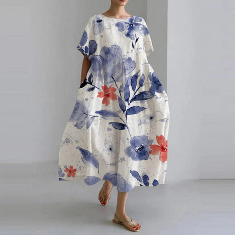 3D-Baumwollimitat-Pull-Frame-Craft-Damen-Pendelkleid m301038