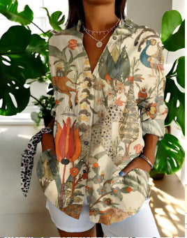 Summer long-sleeved shirt printing pattern printing 3D shirt m302464