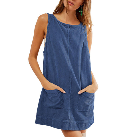Ärmelloses Westenkleid aus Cord m300965 