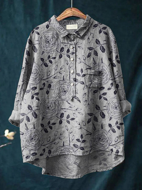 Lässiges Damen-T-Shirt mit Rundhalsausschnitt und lockerem Druck in großen Größen m301279 