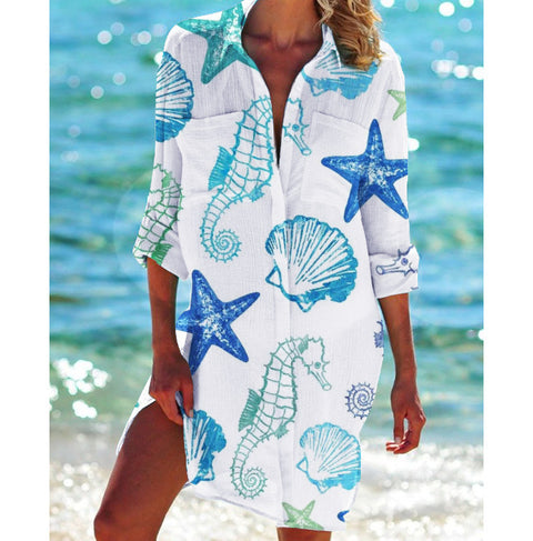 Veste de bikini, maillot de bain, cardigan, chemise de plage imprimée pour femme, m301274 