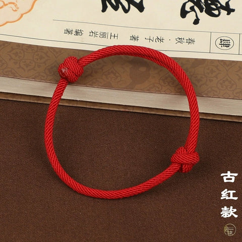 Handgewebtes Armband aus rotem Seil, Paargeschenke für Männer und Frauen, glückverheißendes Jahr der Schlange, Diamantknoten, Handseil aus Jadeperlen m3331253.