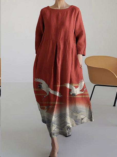 Rundhalsausschnitt süßes Damenkleid neues Kleid m301069 