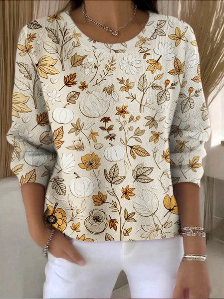 3D digital printing women's fashion round neck casual long-sleeved top m302157