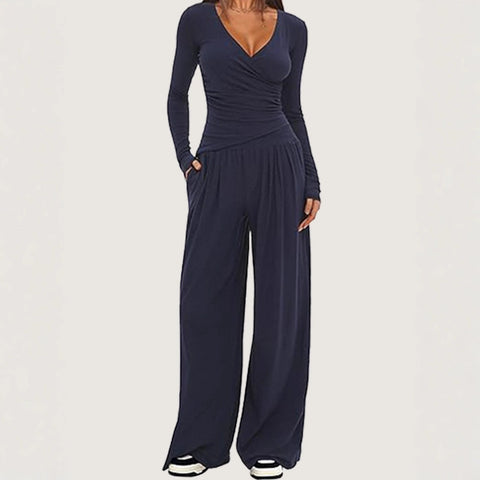 Wide-leg pants set women's long-sleeved multi-occasion sportswear m301804