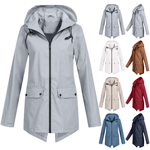 Veste coupe-vent légère à capuche et fermeture éclair pour l'extérieur, coupe-vent fine, m300472 