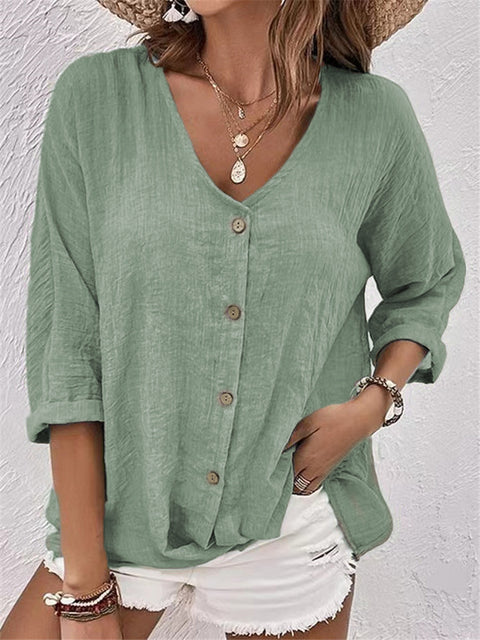 V-Ausschnitt Pullover Kurzarm locker sitzendes Damenshirt lässiges Damentop m301298 