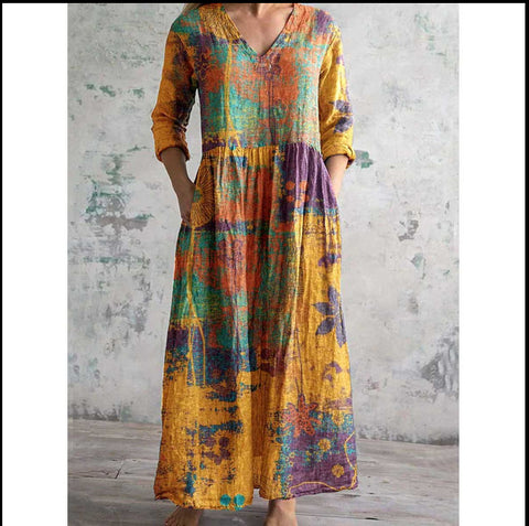 3D-Druck Sommer urban lässig lockeres Kleid Damen m301037