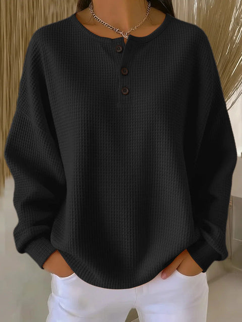 Autumn and winter new solid color pullover loose top m302204