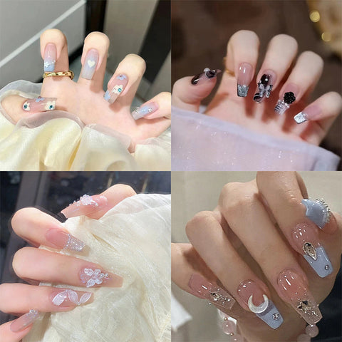Elegante und frische Temperament Wind Maniküre Eis transparent Strass abnehmbare tragbare Nagel m5010688