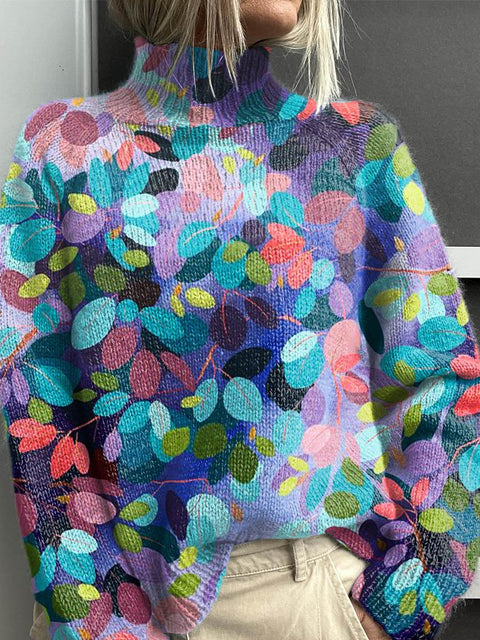 Christmas abstract print casual cape jacket cardigan sweater m302114