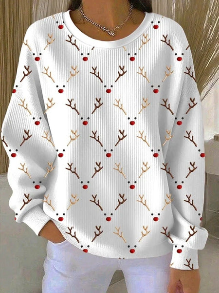 Loose outer wear lazy wind snowflake Christmas tree mix and match casual commuter sweater m302516-3