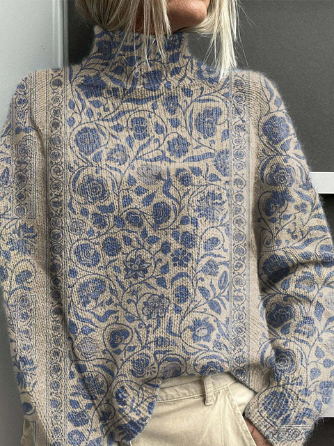 Christmas abstract print casual cape jacket cardigan sweater m302114