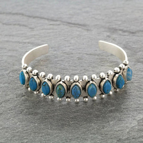 Türkisfarbenes offenes Armband im Bohème-Stil 3331095