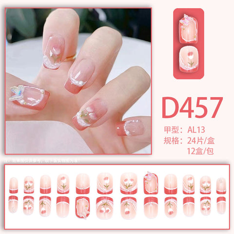 Elegante und frische Temperament Wind Maniküre Eis transparent Strass abnehmbare tragbare Nagel m5010688