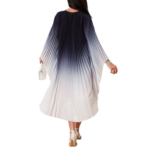 Elegantes Organ Plissee Cape langes Kleid Kleid m301386 