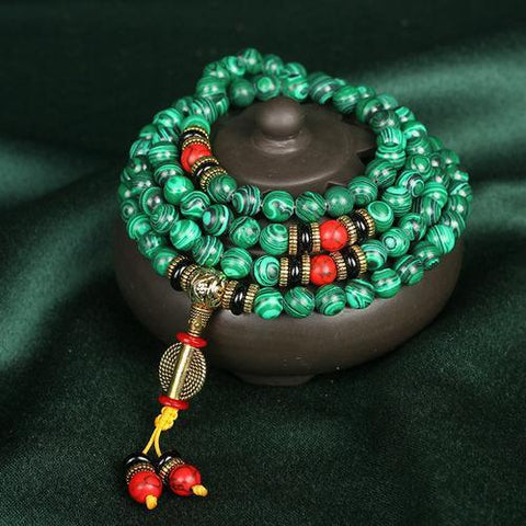 Malachit 108 Buddha-Perlen Armband Runde Perlen 8mm Malachit Buddha-Perlen Rosenkranz Perlen Armband m3331294 