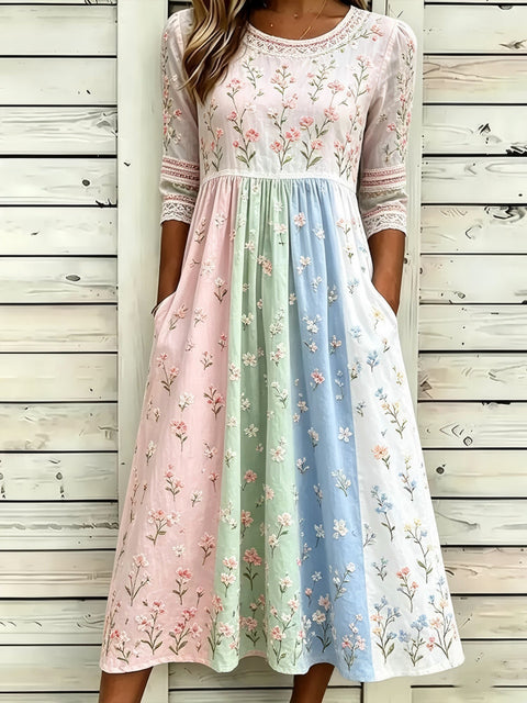 Fashion digital printing wide dress floral m303053