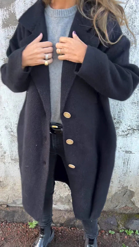 Women's autumn and winter lapel collar long-sleeved casual woolen jacket m302006