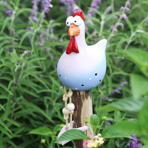 Ornements en résine de clôture de souffle de printemps de poulet à longues pattes m3330987 