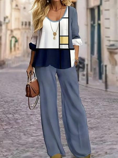 Ensemble de chemises à col ras du cou imprimées en 3D pour femmes, nouvelle collection m301240 