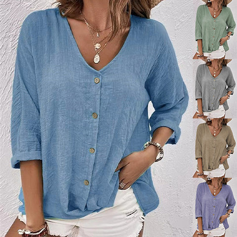 V-Ausschnitt Pullover Kurzarm locker sitzendes Damenshirt lässiges Damentop m301298 