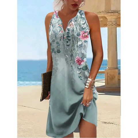 Damen Weste Kleid Mode Druck schlanken langen Rock m300024 