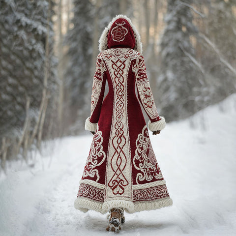 Cardigan long imitation knitted lazy wind hooded long cardigan sweater autumn and winter women's clothing m302125