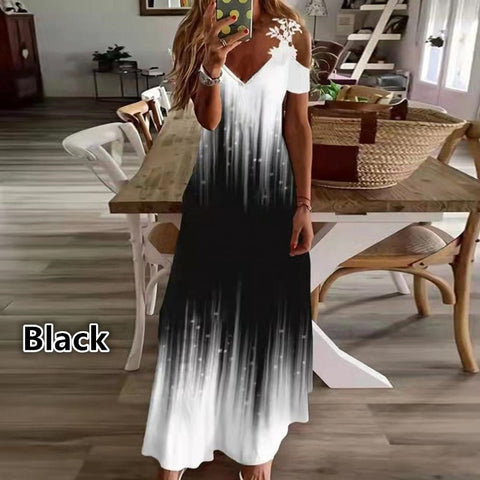 Sommer neue spitze hosenträger v-ausschnitt mode gedruckt lose kleid m301218 