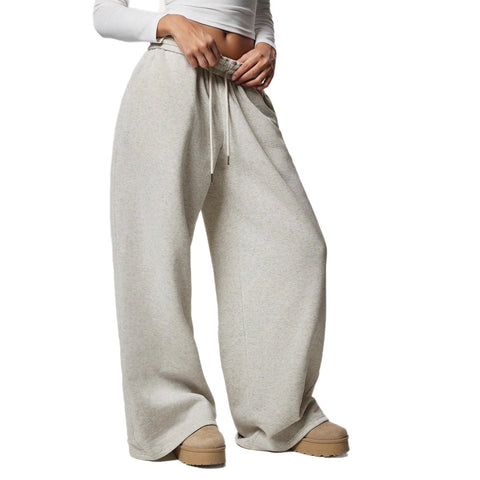 Women's autumn and winter rubber band velvet loose wide-leg sports casual trousers m301677