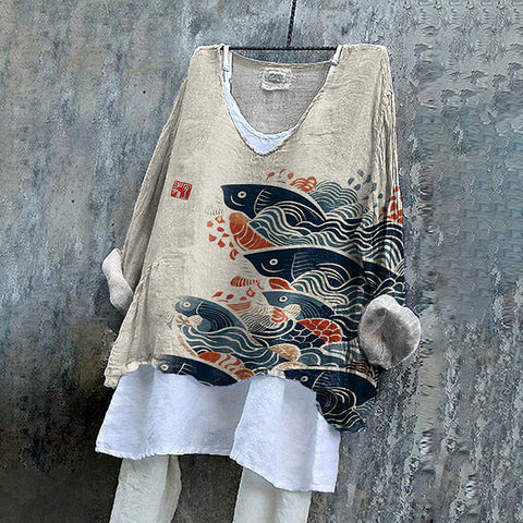 Maillot une pièce à manches longues et col en V, impression numérique 3D m301043