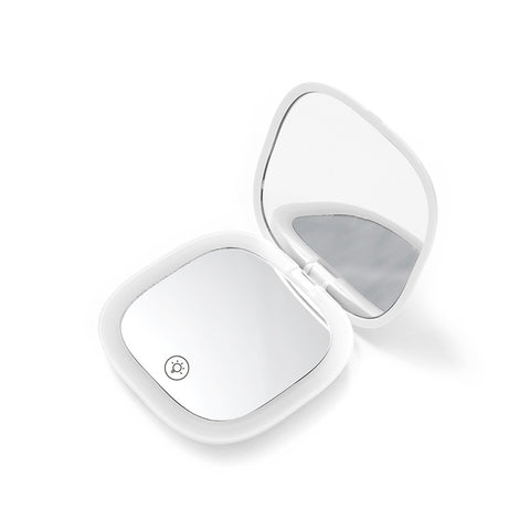 Miroir cosmétique portable à LED double face avec lumière, miroir de poche, cadeau M3330714