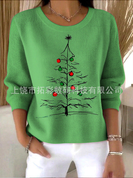 3D digital printing women's fashion round neck casual long-sleeved top m302157