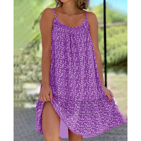 Großes Swing-Blumen-Slip-Kleid in Übergröße M300185 