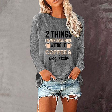 Lose rundhals außenhandel druck langarm frauen T-shirt top m300920 
