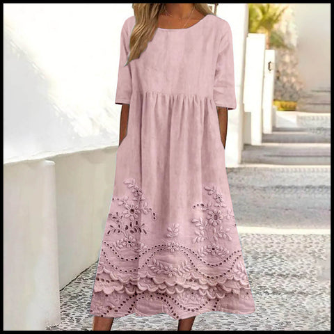 Sommer neuer lässiger Rundhals-Pendelrock mit mittlerer Taille für Damen m301259 