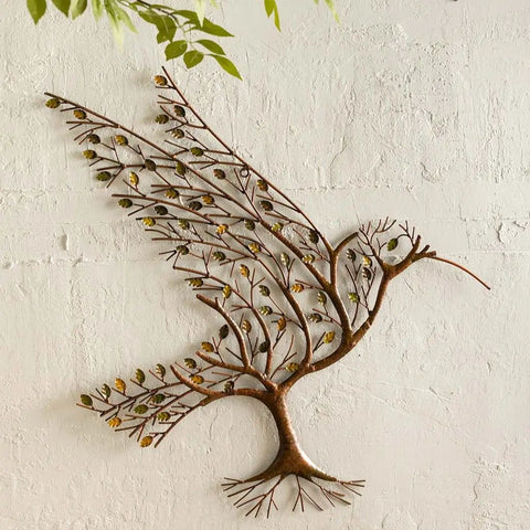 Metallwandkunst „Kolibri und Zweig“, m3331005
