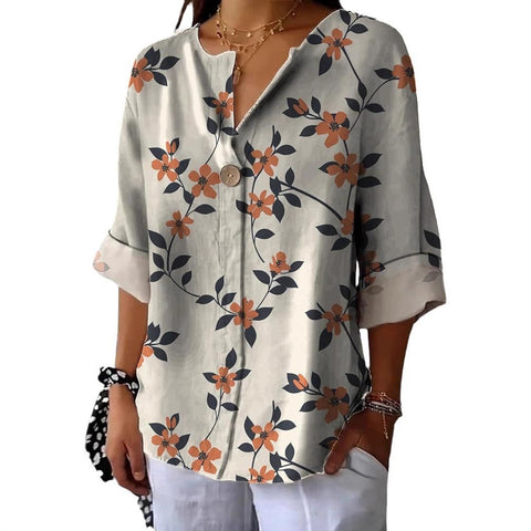 Fashion Women's Coconut Button Long Sleeve Shirt m302752